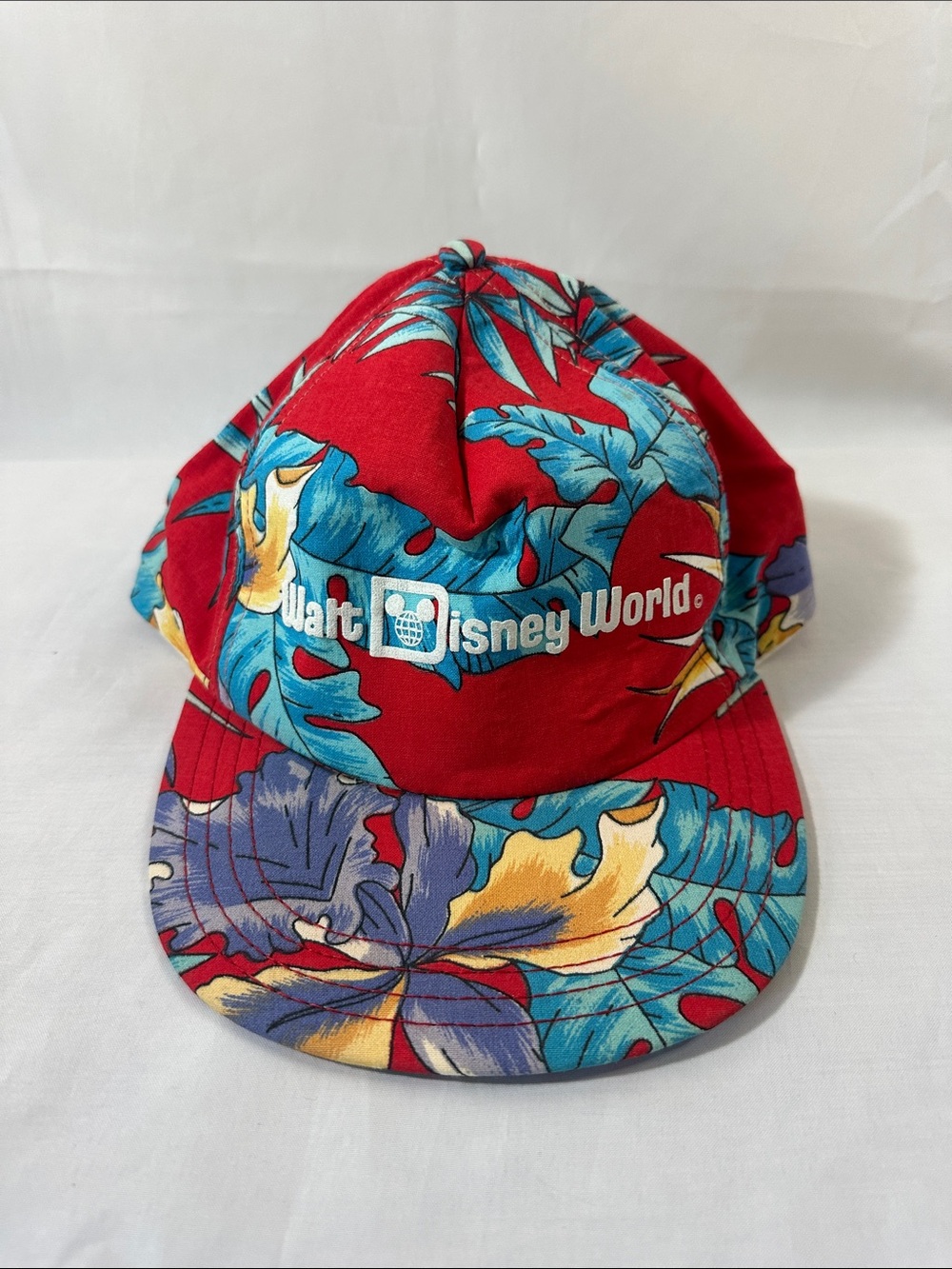 Vintage Walt Disney World Tropical Floral Snapback Hat USA Made Vacationcore